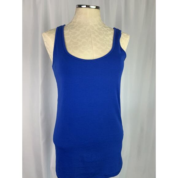 Large JCP Women's Royal Blue Jersey Knit Tank Top sleeveless Scoop Neck - Picture 3 of 6
